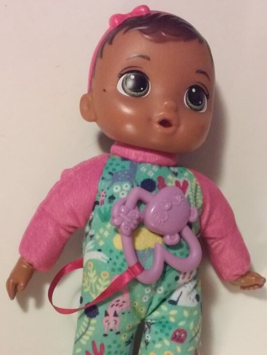 Baby Alive Doll African American Soft With Toy 11 1/2" Tall No Tag But Writing O - Picture 1 of 6